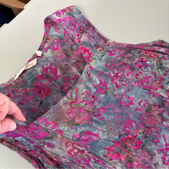 Soft Surroundings Women's Medium Flowy Sleeveless Blouse Top Square Neck Rayon - Picture 11 of 11